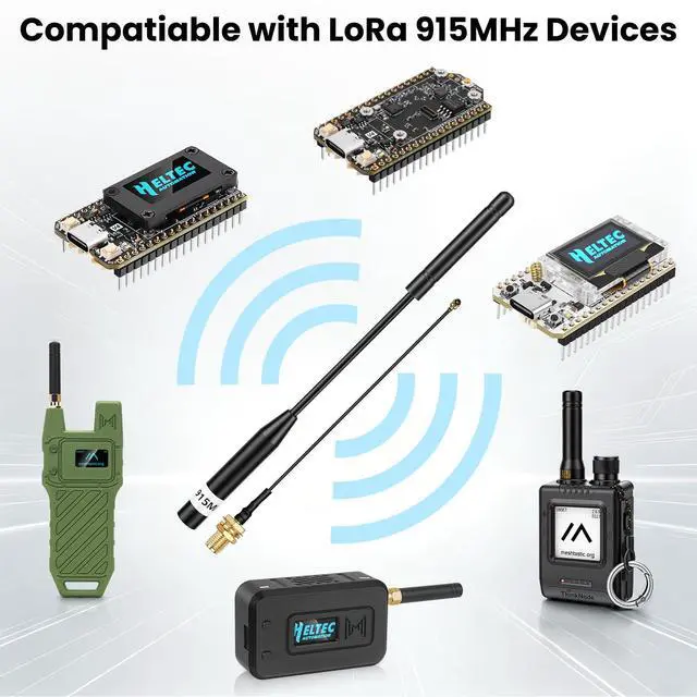Alt view image 5 of 6 - 915MHz LoRa Antenna, Whip Antenna 20cm, Meshtastic 10dBi Gain, Black | 915MHz LoRa Antenna,10dBi Gain,SMA Male Omni Antenna,Long Range,whip antenna,Metal Emitter Design