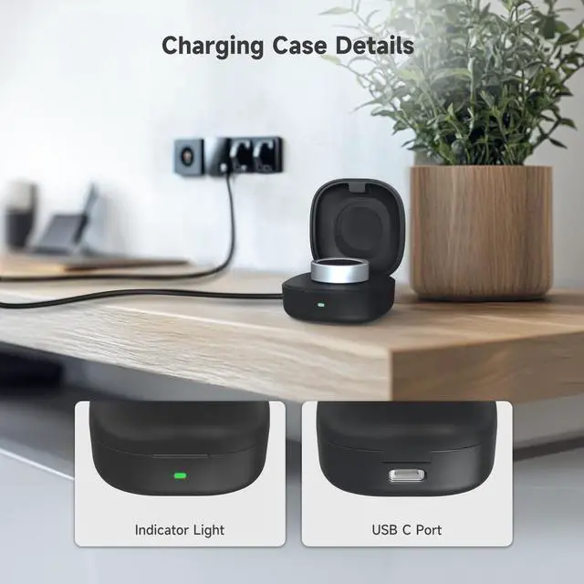 Alt view image 6 of 6 - Wireless Charger Case Compatible with Oura Ring Gen3 Heritage/Horizon Small Portable Travel Charging Box for Smart Ring, Size 11