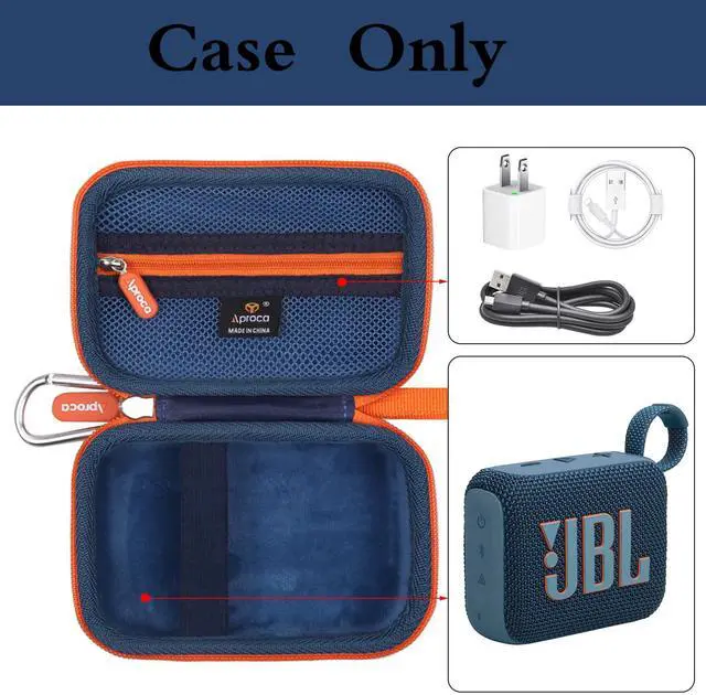 Alt view image 2 of 6 - Case Compatible with JBL Go 4 / Go 3 Ultra-Portable Waterproof Dustproof Bluetooth Speaker, Portable Storage Bag for Accessories -Blue (Case Only)