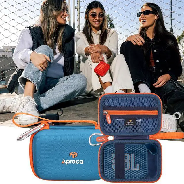 Alt view image 4 of 6 - Case Compatible with JBL Go 4 / Go 3 Ultra-Portable Waterproof Dustproof Bluetooth Speaker, Portable Storage Bag for Accessories -Blue (Case Only)