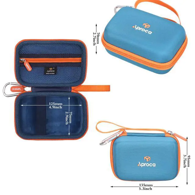 Alt view image 6 of 6 - Case Compatible with JBL Go 4 / Go 3 Ultra-Portable Waterproof Dustproof Bluetooth Speaker, Portable Storage Bag for Accessories -Blue (Case Only)