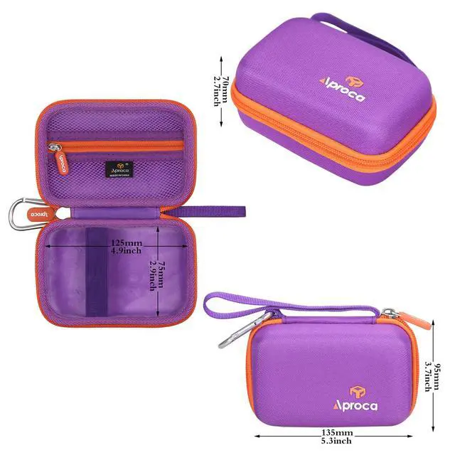 Alt view image 6 of 6 - Case Compatible with JBL Go 4 / Go 3 Ultra-Portable Waterproof Dustproof Bluetooth Speaker, Portable Storage Bag for Accessories -Purple (Case Only)