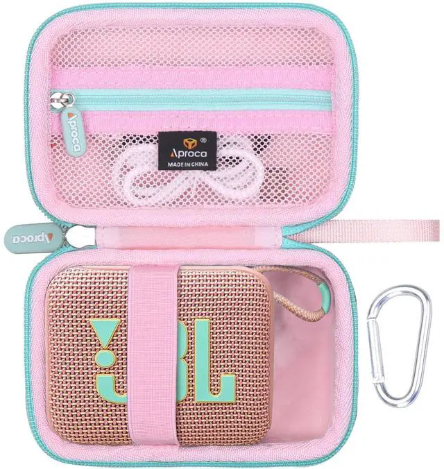 Main image of Case Compatible with JBL Go 4 / Go 3 Ultra-Portable Waterproof Dustproof Bluetooth Speaker, Portable Storage Bag for Accessories -Pink (Case Only)