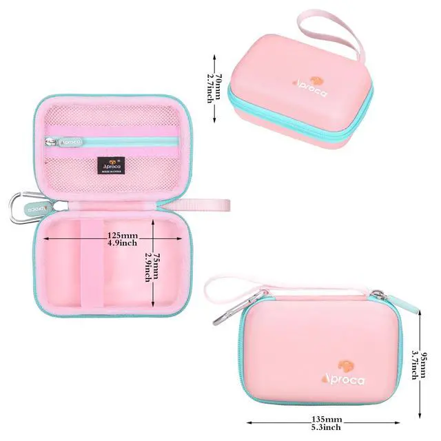Alt view image 6 of 6 - Case Compatible with JBL Go 4 / Go 3 Ultra-Portable Waterproof Dustproof Bluetooth Speaker, Portable Storage Bag for Accessories -Pink (Case Only)