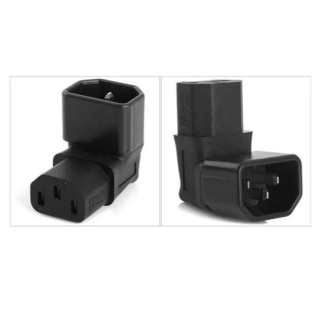 Alt view image 2 of 6 - IEC Male C14 to Up+Down Direction Right Angled 90 Degree IEC Female C13 Power Extension Adapter AC Convertor
