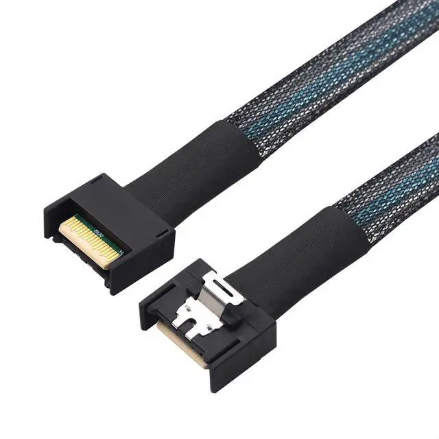 Main image of MCIO x4 38-Pin Cable, PCIe Gen5, 2.8ft/0.85m | MCIO Cable, SFF-TA-1016, Mini Cooledge IO Cord
