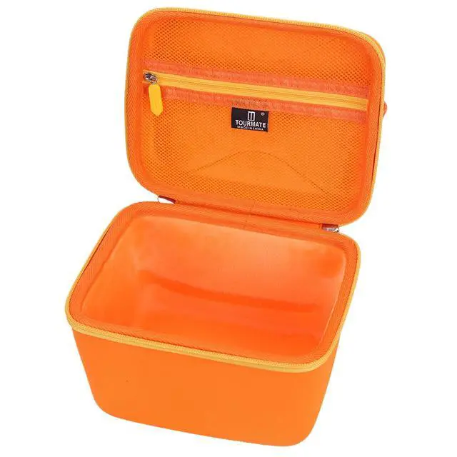 Alt view image 2 of 6 - Hard Storage Case for Player Kids Bluetooth Speaker, Travel Carrying Case for Kids Audio Music Player Childrens Speaker Plays Audiobook Cards (Box Only) (Orange + Yellow, for Yoto Player)