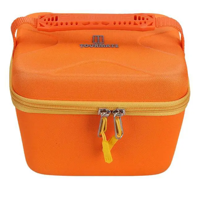 Alt view image 3 of 6 - Hard Storage Case for Player Kids Bluetooth Speaker, Travel Carrying Case for Kids Audio Music Player Childrens Speaker Plays Audiobook Cards (Box Only) (Orange + Yellow, for Yoto Player)