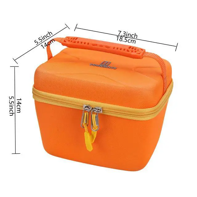 Alt view image 4 of 6 - Hard Storage Case for Player Kids Bluetooth Speaker, Travel Carrying Case for Kids Audio Music Player Childrens Speaker Plays Audiobook Cards (Box Only) (Orange + Yellow, for Yoto Player)