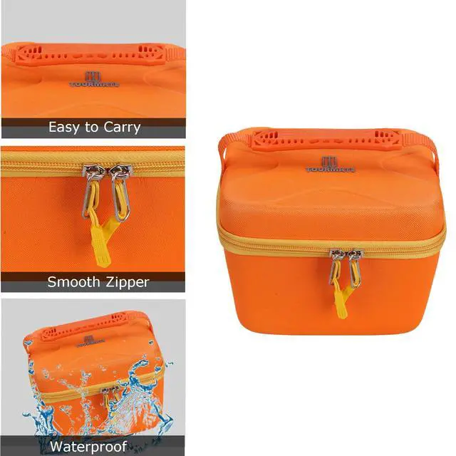 Alt view image 5 of 6 - Hard Storage Case for Player Kids Bluetooth Speaker, Travel Carrying Case for Kids Audio Music Player Childrens Speaker Plays Audiobook Cards (Box Only) (Orange + Yellow, for Yoto Player)