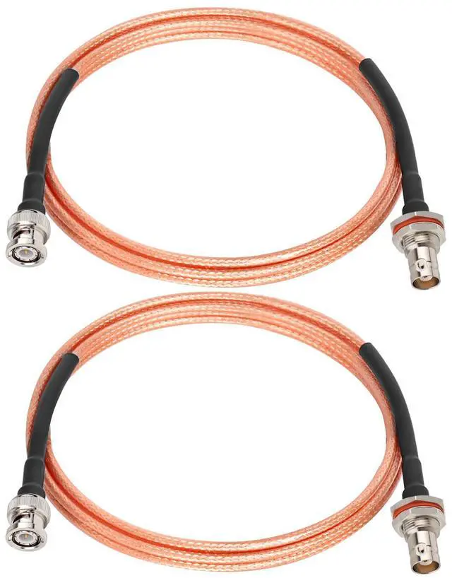 Main image of BNC Cable 4FT 2PCS, 50 Ohm BNC Male to Female Bulkhead Mount RG316 Coax for Wireless Microphone System Receiver CB Radio UHF VHF Ham Radio Amateur Radio Mobile Radio Antenna