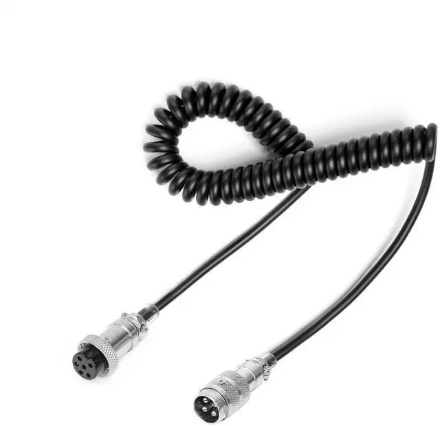 Main image of 4 Pin Male to 6 Pin Female Microphone Cable Adapter 1.8M Durable Coiled Cord Compatible with CB Radio 880/980