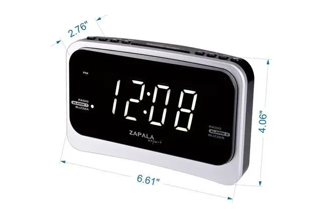 Alt view image 5 of 6 - Alarm Clock Radio for Bedroom, 2 Alarms Big LED Display Plug in Simple Basic Digital FM Clock Radio with USB Charging Port, Adjustable Volume, Dimmable, Snooze for Deep Sleepers Kids