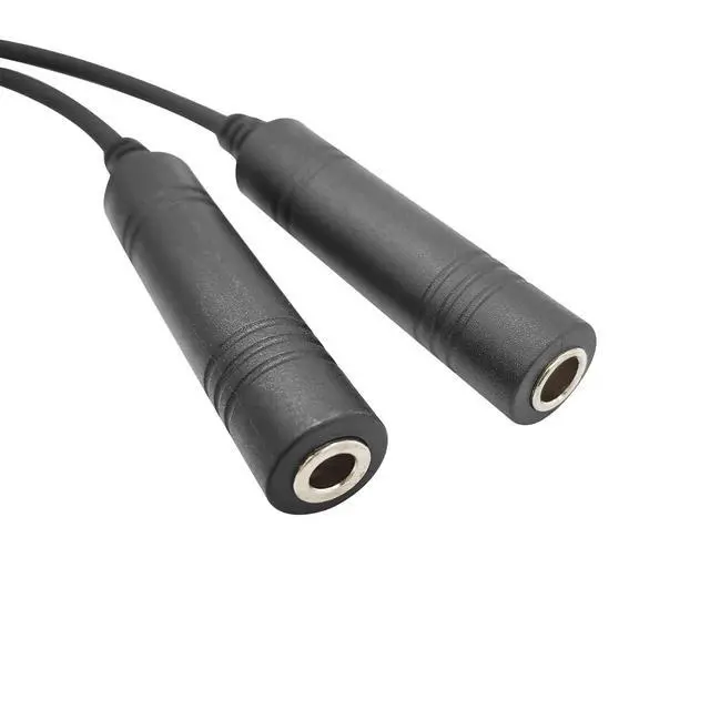 Alt view image 4 of 6 - GA Dual Plugs General Aviation Headset Twin Jacks Helicopter Headphone Adapter Connector Cable (3/16" Mic Jack and 1/4" Speaker Jack) to K1 Plug 2-Pin Radio Walkie Talkie Extension Cord