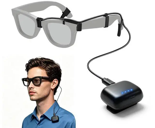 Main image of Portable Wearable Charger for Ray-Ban Meta Gen 1 & Gen 2, Wayfarer, Skyler, Headliner, Oakley Meta HSTN, Fast Charging Extended Power Bank for Meta Glasses Accessories, Up to 3.8 Full Charges