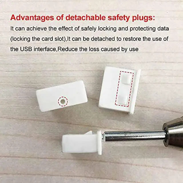 Alt view image 5 of 6 - 10Pcs USB Port Lock with 1 Keys, Locking USB Port/Dust Blocker, USB Dust Cover Cap Female Port Plugs Protector, Compatible with Computer,TV,Router,USB Devices(Yellow)