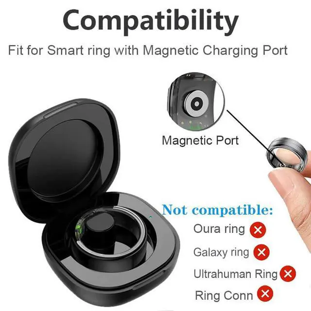 Alt view image 4 of 6 - Compatible for Herz P1 Smart Ring Rapid Charging Case, Magnetic Smart Ring Charging Case Charging Box Small Portable Charger for Smart Rings(Magnetic Case. Not Wireless Charging!)