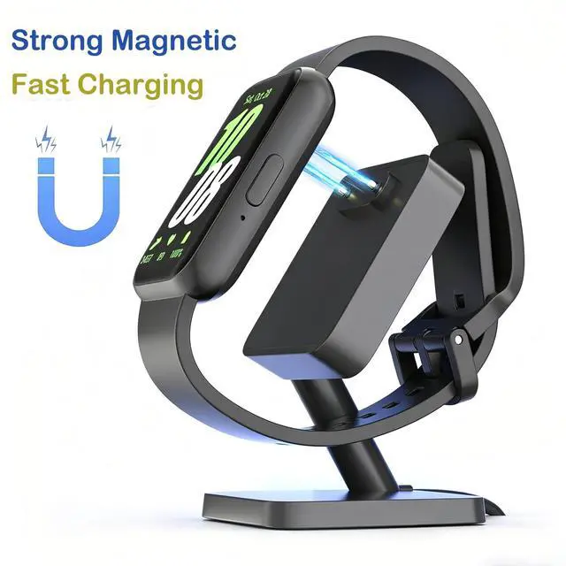 Alt view image 3 of 6 - Charger Dock for Galaxy Fit 3, Magnetic Charging Stand Base with 3.3 Feet Charger Cable, Portable Charge Station Only Compatible with Galaxy Fit 3 Smartwatch