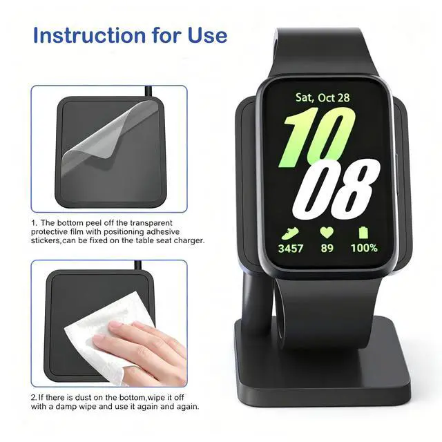 Alt view image 5 of 6 - Charger Dock for Galaxy Fit 3, Magnetic Charging Stand Base with 3.3 Feet Charger Cable, Portable Charge Station Only Compatible with Galaxy Fit 3 Smartwatch