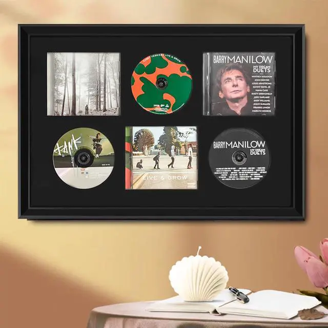 Alt view image 3 of 6 - CD Case,DVD Holder,CD/DVD Display Frame,DVD Album Cover Frames Organizer Shelf,CD Record Frames for The Wall,DVD Signed Record Storage Display Box Home Decor Desktop Applicable to Game, Record,Disc