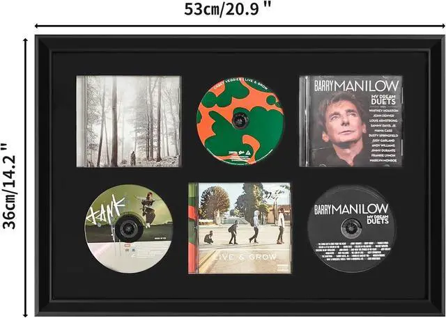 Alt view image 6 of 6 - CD Case,DVD Holder,CD/DVD Display Frame,DVD Album Cover Frames Organizer Shelf,CD Record Frames for The Wall,DVD Signed Record Storage Display Box Home Decor Desktop Applicable to Game, Record,Disc