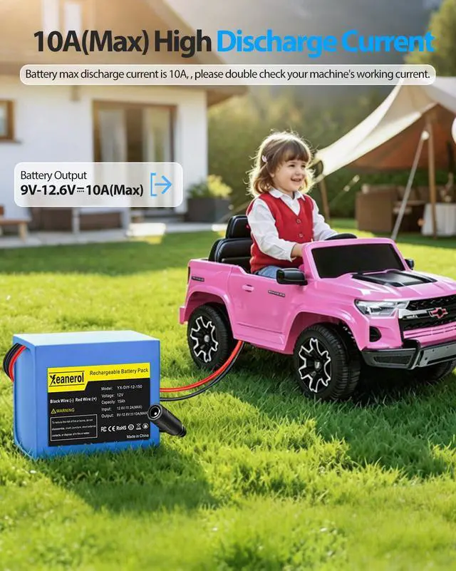 Alt view image 3 of 6 - 12V 15000mAh Rechargeable Battery Pack with Charger, Replacement Lithium Battery Compatible with 12 Volt Devices RC Car, LED Light Strip, DIY, Boat, Robot, CCTV Camera