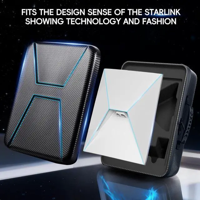 Alt view image 3 of 6 - Starlink Mini Case, Portable Shockproof EVA Starlink Case Travel Organizer Storage Bag Protective Waterproof with Carrying Handle for Starlink Mini Router & Accessories (Black)