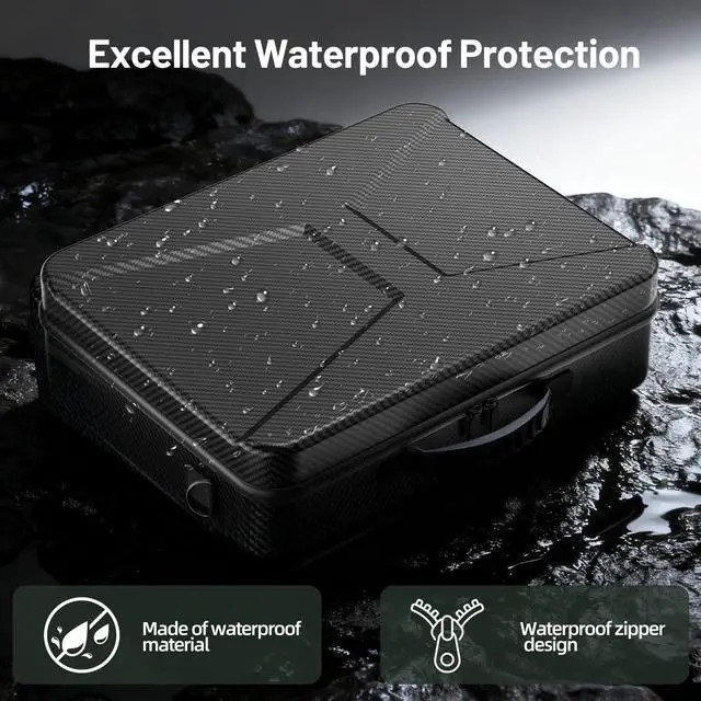 Alt view image 6 of 6 - Starlink Mini Case, Portable Shockproof EVA Starlink Case Travel Organizer Storage Bag Protective Waterproof with Carrying Handle for Starlink Mini Router & Accessories (Black)