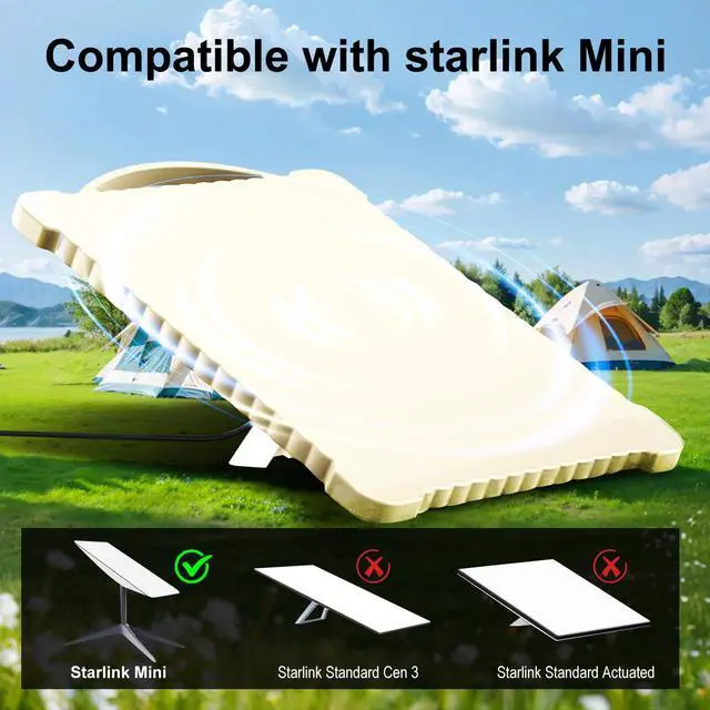 Alt view image 2 of 6 - Starlink Mini Cover Protective Case, Portable Shockproof Starlink Mini Accessories Silicone Protection Satellite Dish Gift Gear. Yellow
