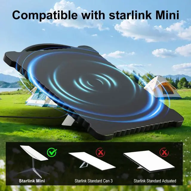 Alt view image 2 of 6 - Starlink Mini Cover Protective Case, Portable Shockproof Starlink Mini Accessories Silicone Protection Satellite Dish Gift Gear. Black