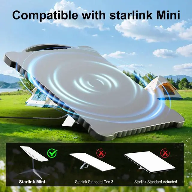 Alt view image 2 of 6 - Starlink Mini Cover Protective Case, Portable Shockproof Starlink Mini Accessories Silicone Protection Satellite Dish Gift Gear. Gray