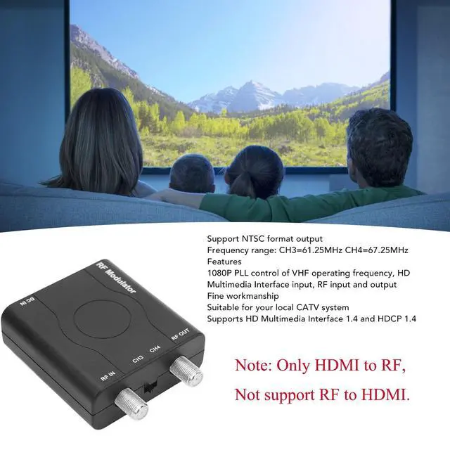 Alt view image 2 of 6 - HDM61 HDMI to Coax Adapter, HDMI to RF Modulator NTSC Format | 1080P PPL Control, Plug & Play, Covert HD Multimedia to Radio Frequency Analog Signal, VHF CH3/ CH4, for TV Game Console