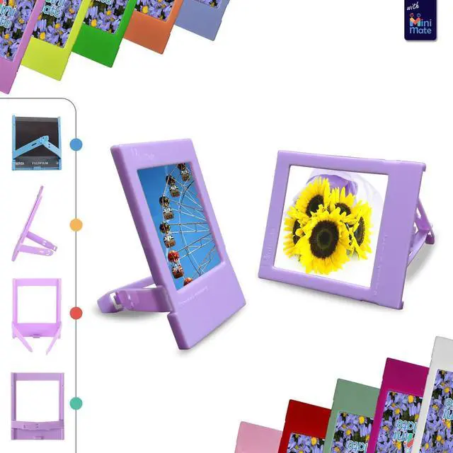 Alt view image 3 of 5 - Instax Square Instant Film (3 Pack, 60 Sheets) 5 Plastic Desk Frames + 10 Paper Frames Plus 60 Border Frames