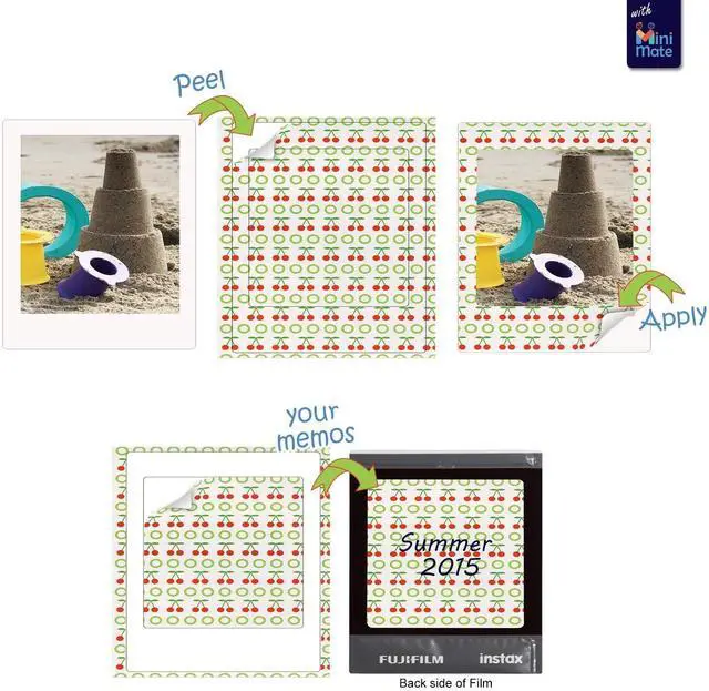 Alt view image 4 of 5 - Instax Square Instant Film (3 Pack, 60 Sheets) 5 Plastic Desk Frames + 10 Paper Frames Plus 60 Border Frames