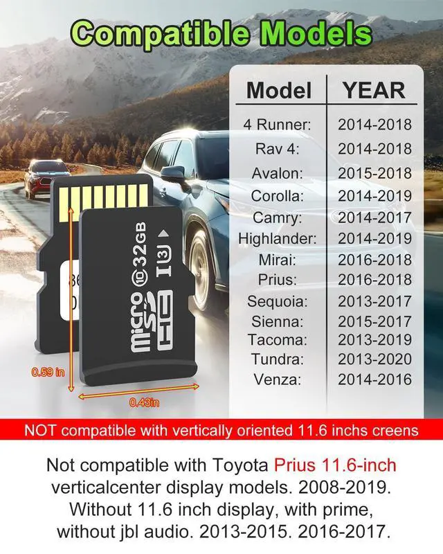 Alt view image 3 of 6 - 2026 Latest 86271-0e077 Navigation SD Card Fits Toyota Prius Highlander 4Runner Camry Corolla Tacoma RAV4 Tundra Sienna Venza Mirai Avalon, Toyota Navigation SD Card Update USA CAN MEX Offline Maps