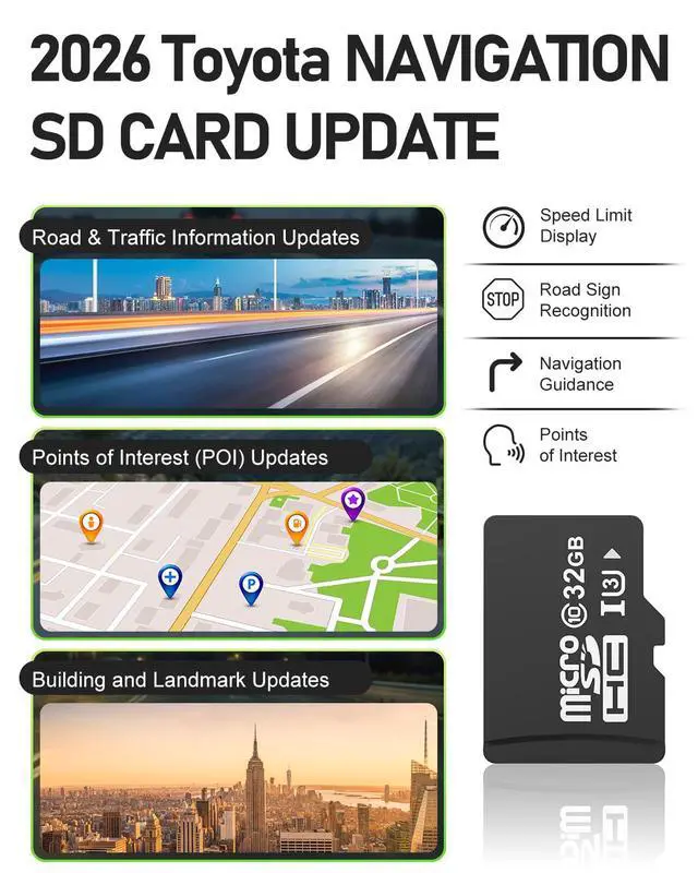 Alt view image 5 of 6 - 2026 Latest 86271-0e077 Navigation SD Card Fits Toyota Prius Highlander 4Runner Camry Corolla Tacoma RAV4 Tundra Sienna Venza Mirai Avalon, Toyota Navigation SD Card Update USA CAN MEX Offline Maps