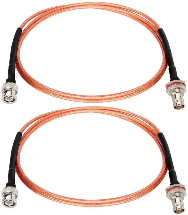 Main image of BNC Cable 3FT 2PCS, 50 Ohm BNC Male to Female Bulkhead Mount RG316 Coax for Wireless Microphone System Receiver CB Radio UHF VHF Ham Radio Amateur Radio Mobile Radio Antenna