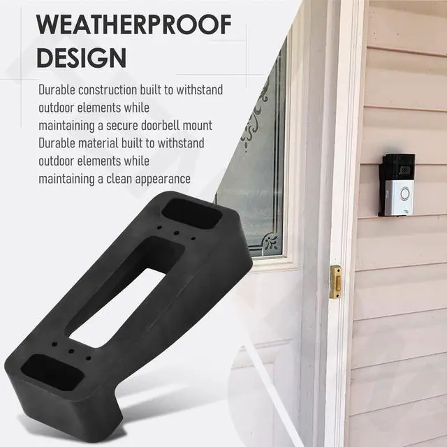 Alt view image 5 of 6 - Doorbell Vinyl Siding Mount 4 Vinyl for Wyze Video Doorbell V2 | Hardware Included, Black Plastic, Providing Stable Support and The Optimal Angle for The Doorbell Camera