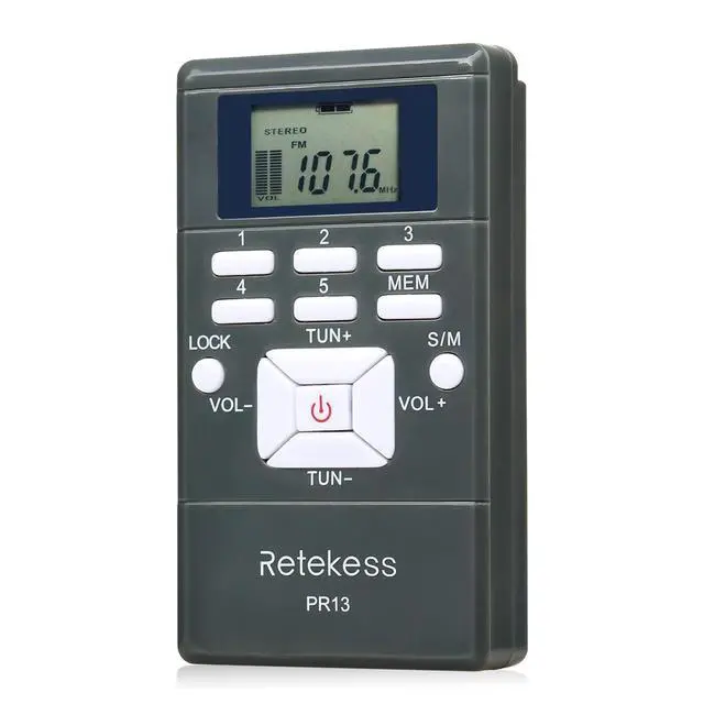 Alt view image 6 of 6 - PR13 Portable FM Radio, Pocket FM Receiver, Pack of 1 | for Walking, Jogging, Mowing, Church, AAA Battery Powered, Personal Mini Stereo, Equipped with Earphone, Lock Key
