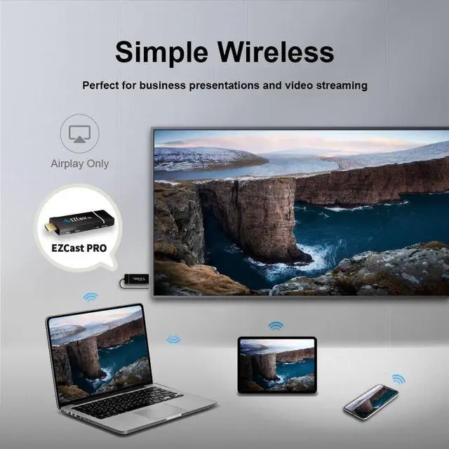 Alt view image 2 of 6 - Pro Wireless Presentation System, HDMI Display Receiver, 4-to-1 Split Screen, MIMO 2T2R WiFi, Supports AirPlay & DLNA for Meeting Rooms, Classrooms & Projectors