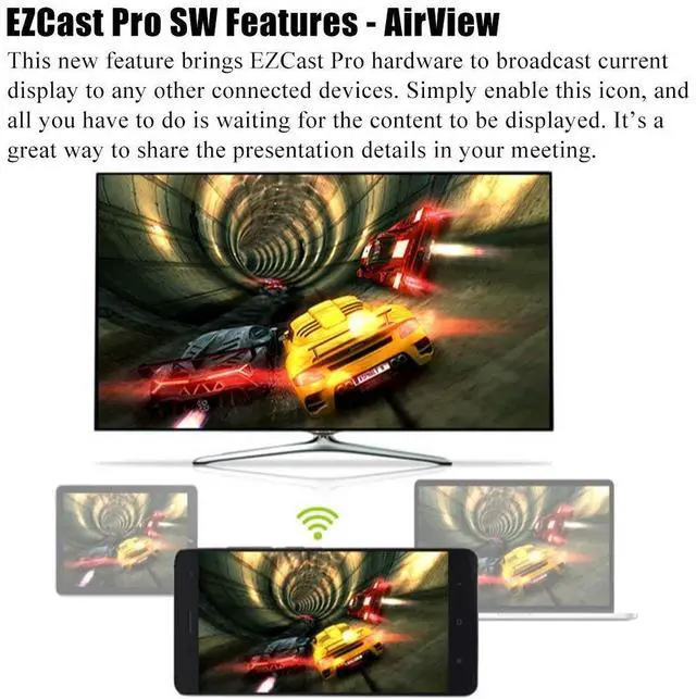 Alt view image 6 of 6 - Pro Wireless Presentation System, HDMI Display Receiver, 4-to-1 Split Screen, MIMO 2T2R WiFi, Supports AirPlay & DLNA for Meeting Rooms, Classrooms & Projectors