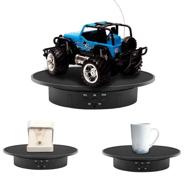 Alt view image 6 of 6 - Remote Motorized Electric Turntable, 360 Rotating Display, 7.9in Black | Speed and Angle Adjustable, Max 18lbs Load, Ideal for Photography, 3D Models, Products Display, Exhibition