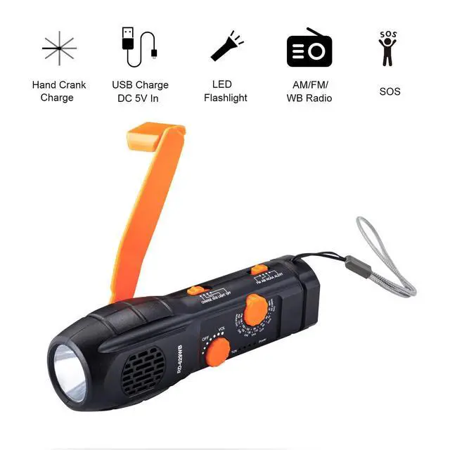 Alt view image 4 of 6 - Emergency Radio Hand Crank with Flashlights, Portable AM/FM NOAA Weather Radio Alert and Survival Flashlight SOS Alarm | Cellphone Charger, AM/FM/NOAA Weather Alert, Portable Weather Radio, Survival F