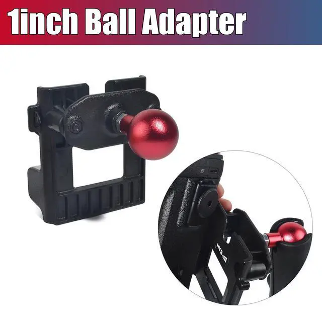 Alt view image 3 of 5 - Walkie-Talkie CB Mic Adapter with 1" Ball Adapter Mount Holder Clamp, Universal Radio Bracket Clip Attachment 25mm Ball Adaptor for BaoFeng Kenwood Yaesu Midland Motorola Quansheng HT