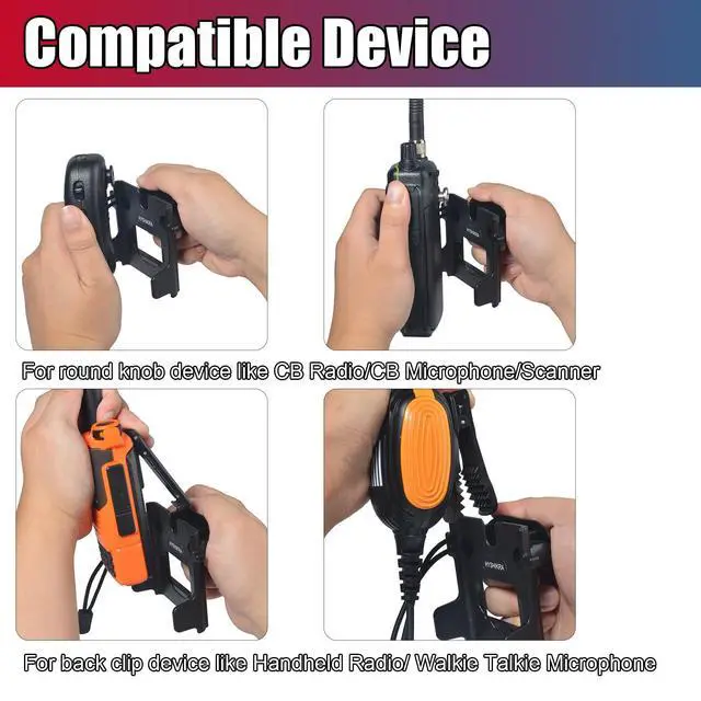 Alt view image 4 of 5 - Walkie-Talkie CB Mic Adapter with 1" Ball Adapter Mount Holder Clamp, Universal Radio Bracket Clip Attachment 25mm Ball Adaptor for BaoFeng Kenwood Yaesu Midland Motorola Quansheng HT