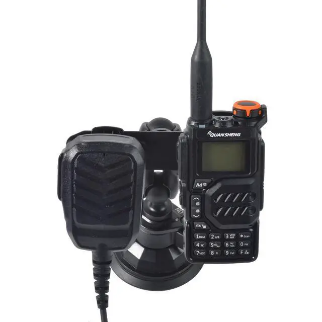 Alt view image 4 of 4 - Universal Radio Bracket, Walkie-talkies Back Clip Mount, Radio Microphone Holder with 25mm 1" Ball Adapter Compatible with RAM Mounts B Size Double Socket Arm
