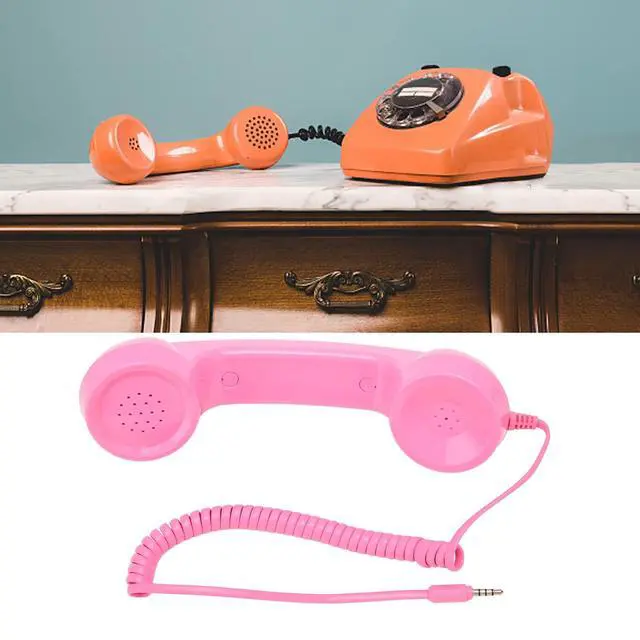 Alt view image 5 of 6 - Retro Phone Handset, Vintage Retro 3.5Mm Telephone Handset Cell Phone Receiver, Radiation Proof Handheld Cell Phone Microphone for Mobile Phones Computers