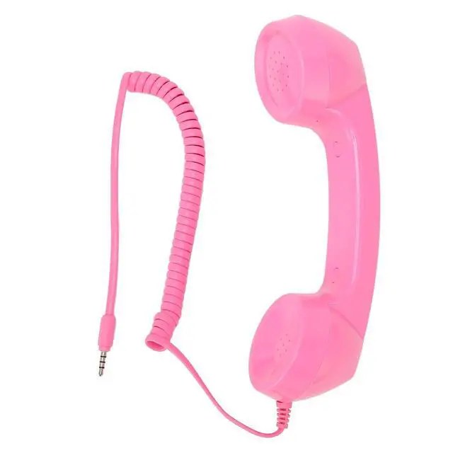 Alt view image 6 of 6 - Retro Phone Handset, Vintage Retro 3.5Mm Telephone Handset Cell Phone Receiver, Radiation Proof Handheld Cell Phone Microphone for Mobile Phones Computers