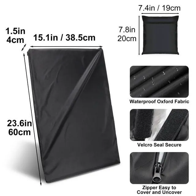 Alt view image 2 of 6 - For Starlink Gen 3 Covers with Zipper and Storage Bag, Outdoor Waterproof Dustproof Protective Covers Fits Starlink V3, Wind-Resistant, Sunlight-Resistant, Snow-Resistant, Black