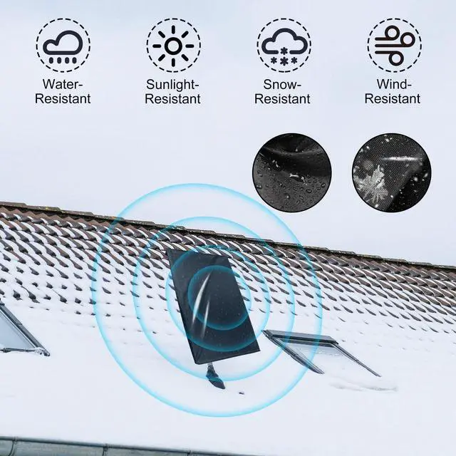 Alt view image 3 of 6 - For Starlink Gen 3 Covers with Zipper and Storage Bag, Outdoor Waterproof Dustproof Protective Covers Fits Starlink V3, Wind-Resistant, Sunlight-Resistant, Snow-Resistant, Black